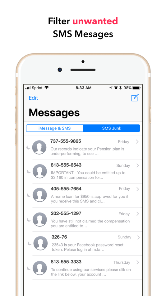 #5. SMS Junk Filter (iOS) 由: RADSense Software