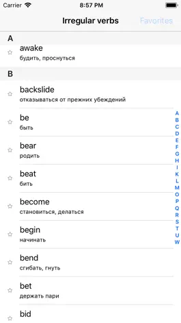 Game screenshot Irregular verbs apk