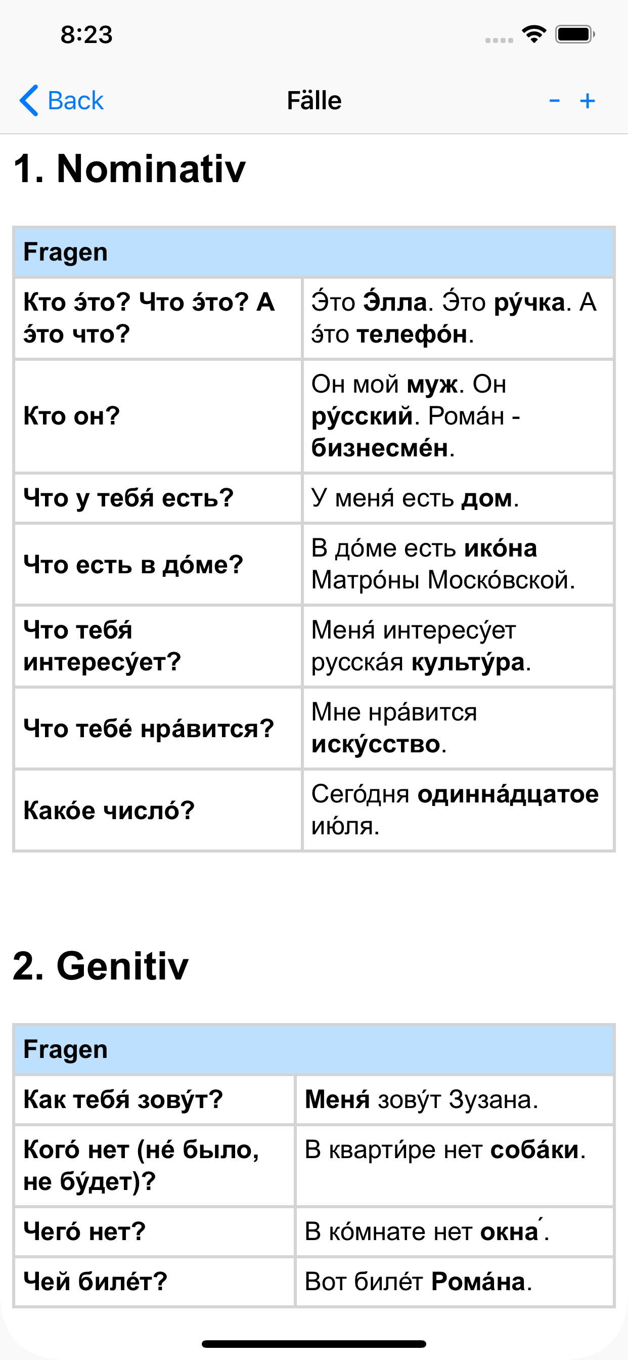 Russische Grammatik screenshot 3