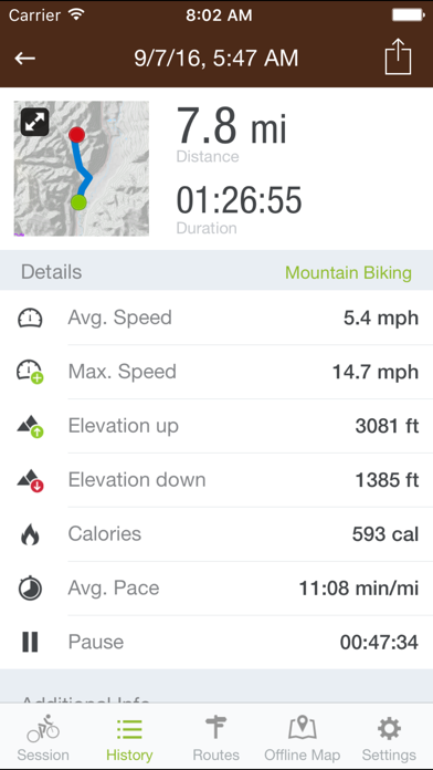 Mountain Bike PRO Cycling Computer powered by runtastic Screenshot 2