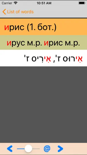Скриншот ИРИС Иврит-Русский Словарь на iPhone 3