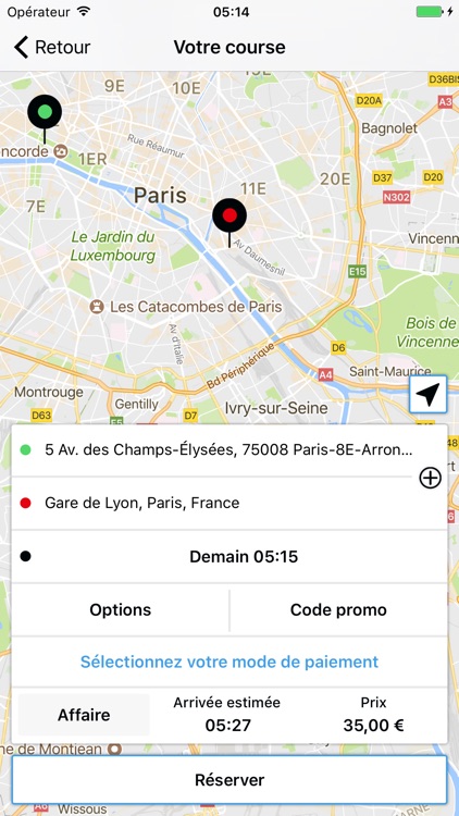 Réservation Chauffeur