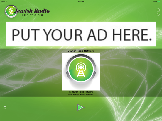 Jewish Radio Network iPad screenshot 3 - Music app