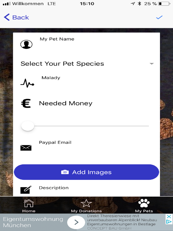 Donation To Sick Pets iPad screenshot