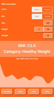 bmi calc - body mass index iphone screenshot 1