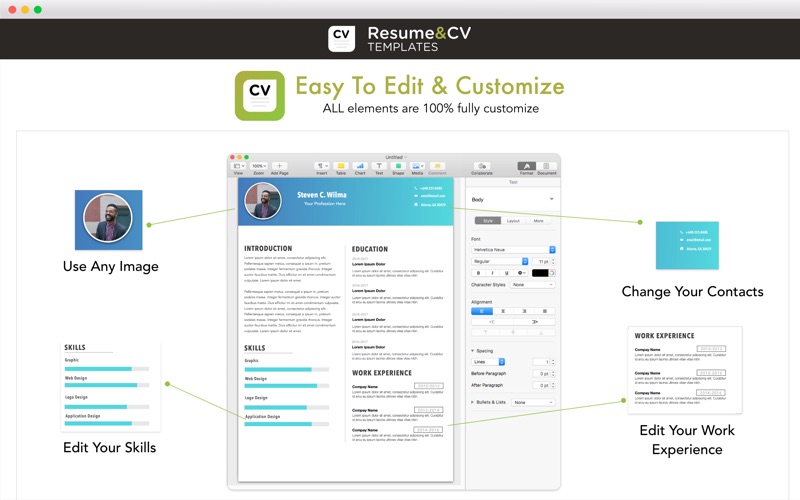 resume & cv templates by ca iphone screenshot 3