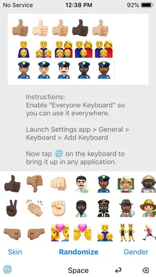 Скриншот Everyone Emoji Keyboard на iPhone 2