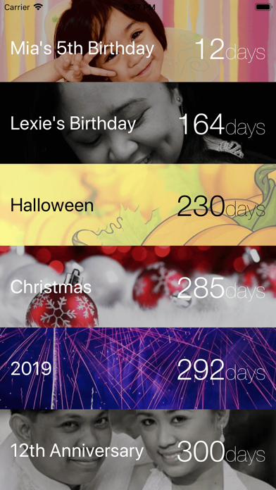 DaysLeft - The Event Countdown App Screenshot 1