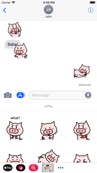 Screenshot #3 pour Little Pig Animated Stickers