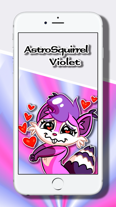 Screenshot #1 pour Love Stickers: Astro Squirrel Violet