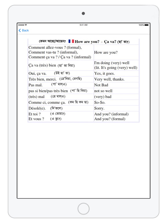 Screenshot #5 pour Bangla To French Learning App