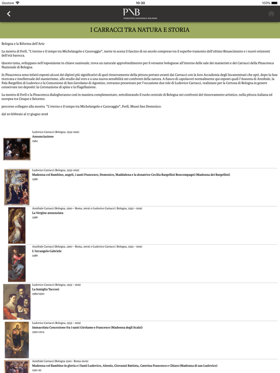 Pinacoteca Bologna iPad screenshot