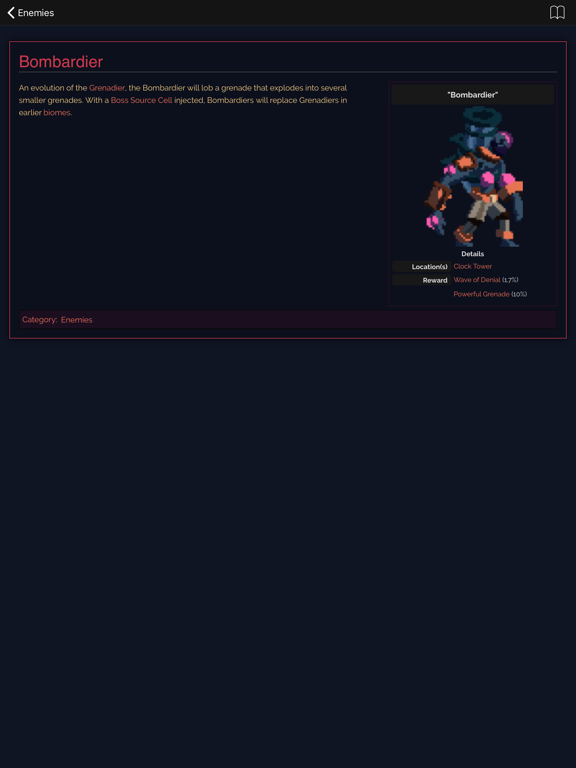 Wiki for Dead Cells iPad screenshot 6 - Reference app