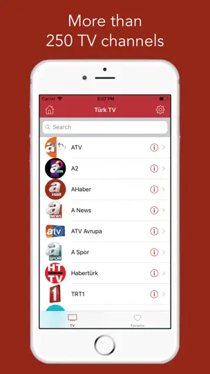 Скриншот Türk TV - Turkish TV Online HD на iPhone 1
