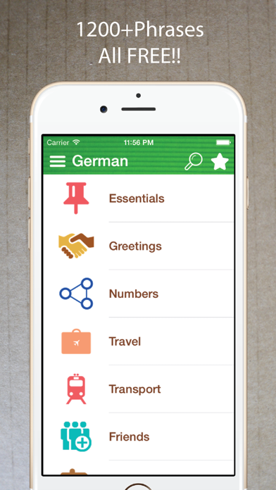 Screenshot #1 pour Learn German Phrasebook Lite +