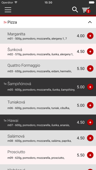 Kmotra donášková pizza screenshot 4