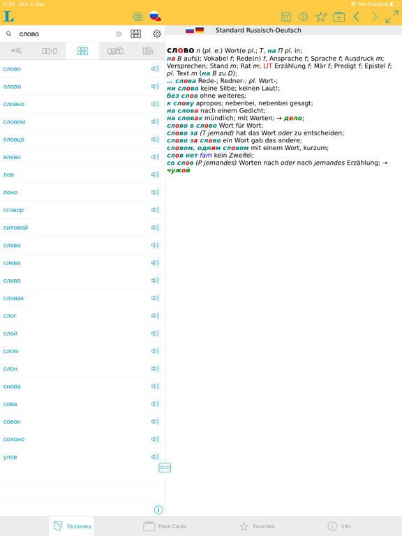 Big German Russian Dictionary iPad screenshot 3 - Reference app