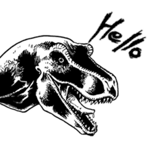 Black and White T-Rex Sticker icon