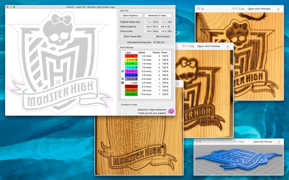 #1. JVElaser (macOS) 게시자: Yegor Kurbachev