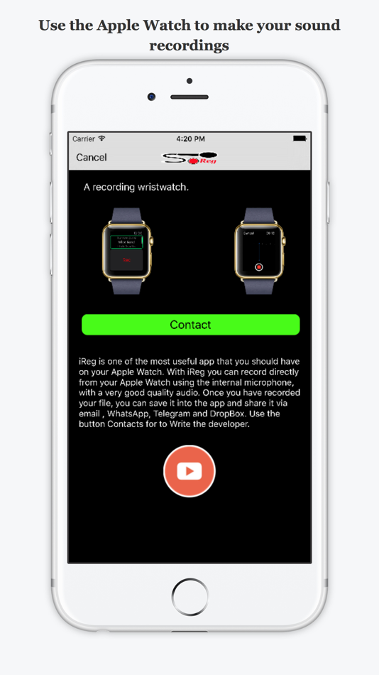 #1. iReg for iWatch (iOS) 由: Ugo Maccioni