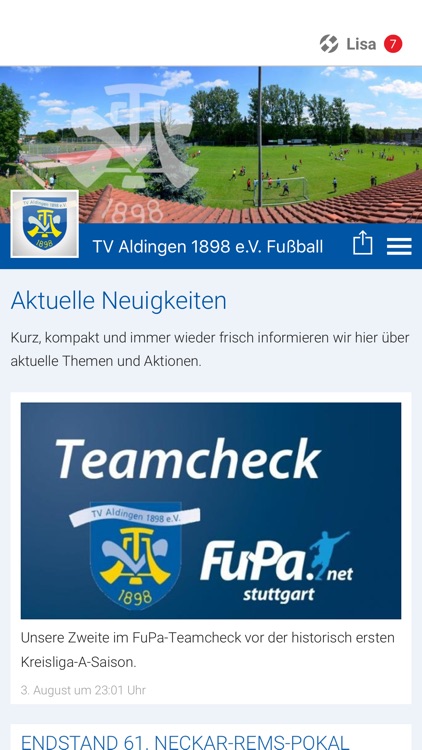 TV Aldingen 1898 e.V. Fußball by Tobit.Software