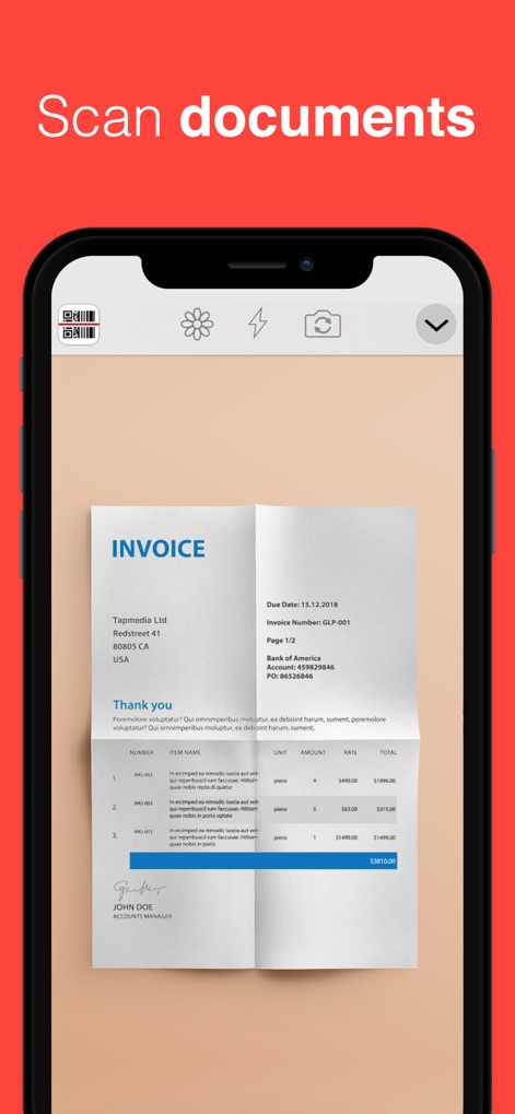 QR Reader for iPhone - Document Digitization