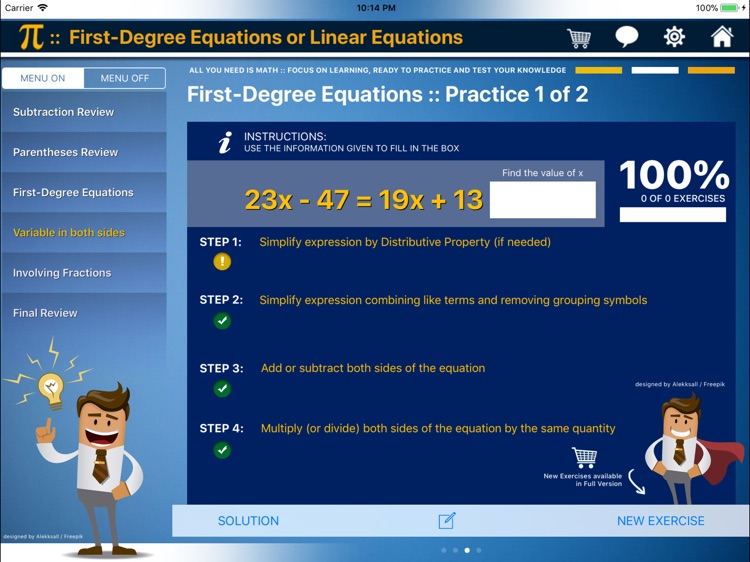 First Degree Equation : ax+b=c screenshot-5