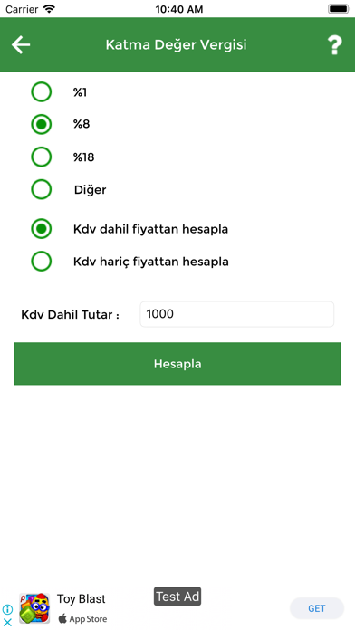 Screenshot #1 pour Vergi Hesaplama