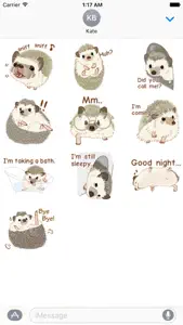 Shy And Cute Hedgehogs Sticker screenshot #3 for iPhone