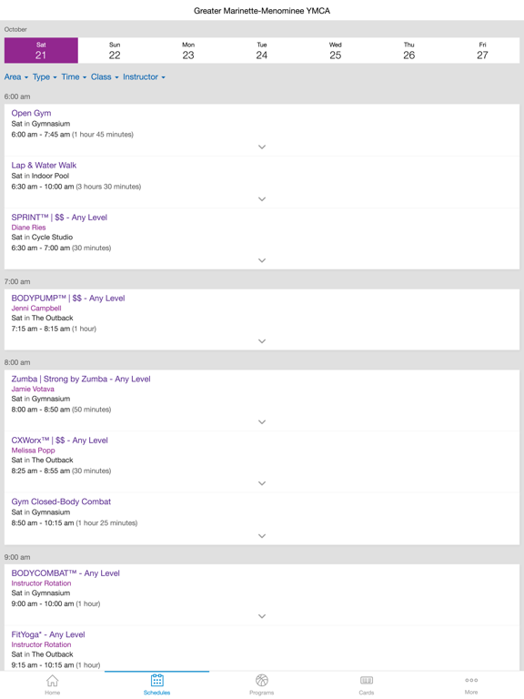 The Marinette-Menominee YMCA iPad screenshot 4 - Health & Fitness app