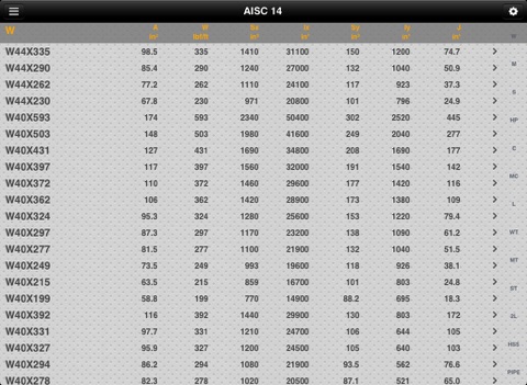 Screenshot #5 pour Steel Profiles AISC