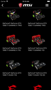 MSI Graphics Card screenshot