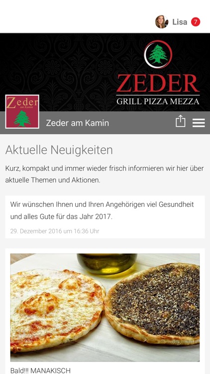 Zeder am Kamin
