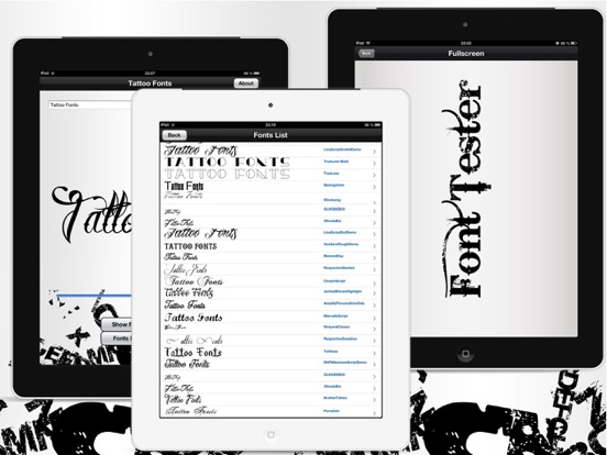 Tattoo Fonts - design your text tattoo iPad app afbeelding 2