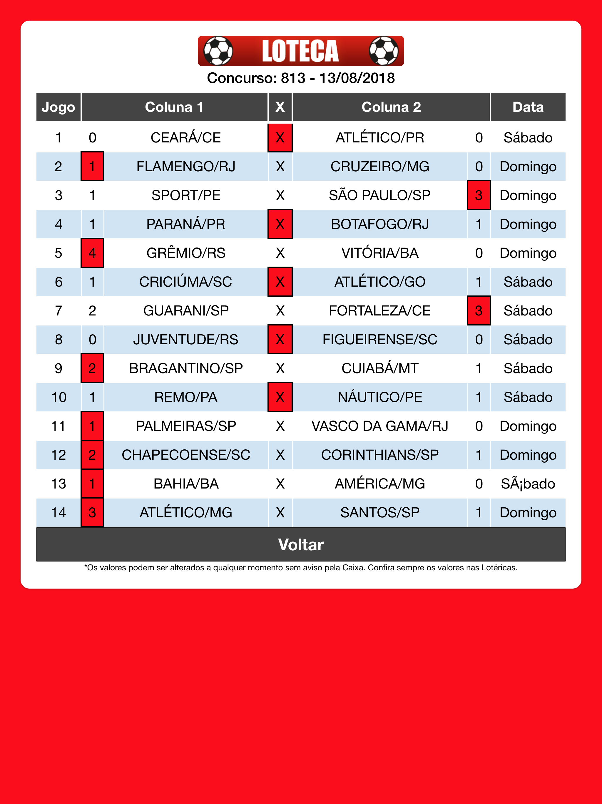 Loteca Programação screenshot 7