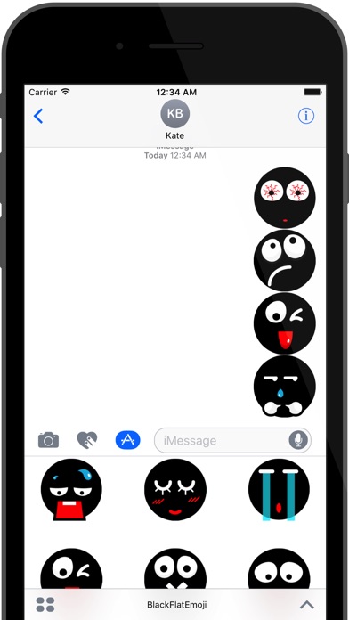 Black Flat Emoji screenshot 2