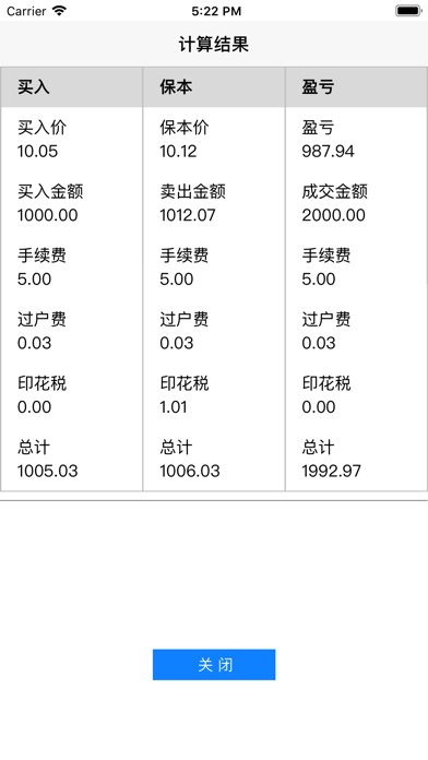 股票补仓交易成本计算器 screenshot 2