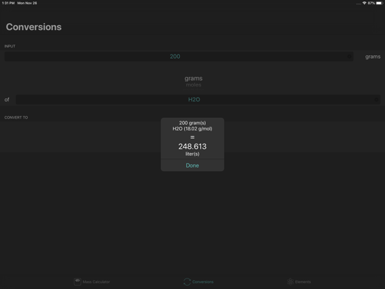ChemWhiz iPad screenshot 2 - Utilities app