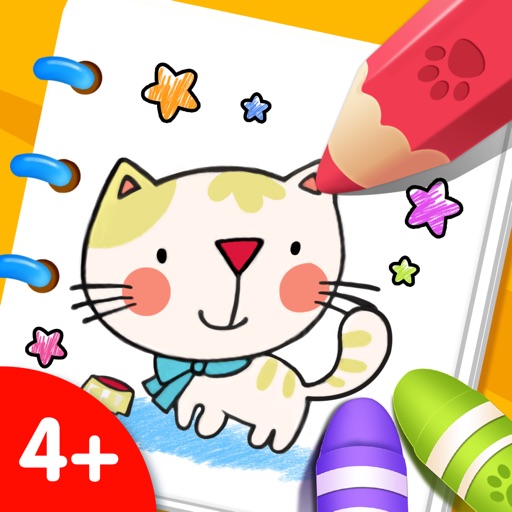 kids drawing coloring game icon