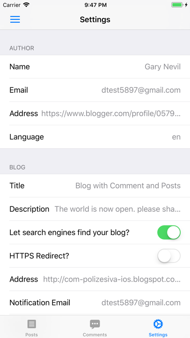 App for Blogger Blogspot Screenshot