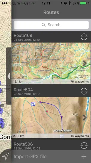 Screenshot von Cairngorms Maps Offline auf dem iPhone 2