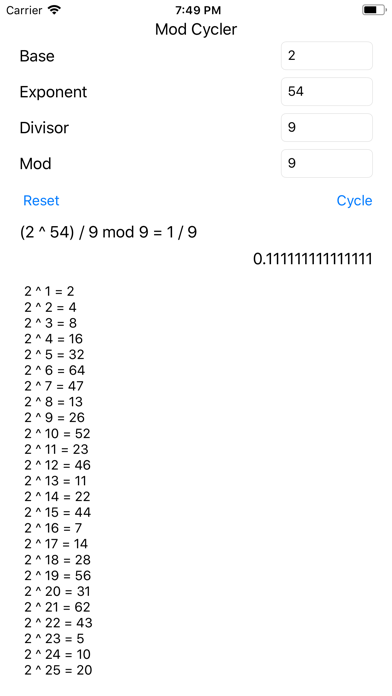 Mod Cycler iPhone screenshot 1 - Utilities app