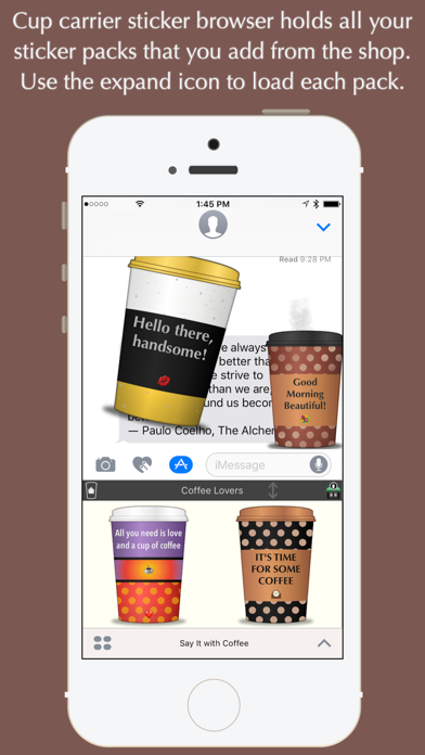 Say It with Coffee iPhone screenshot 5 - Stickers app