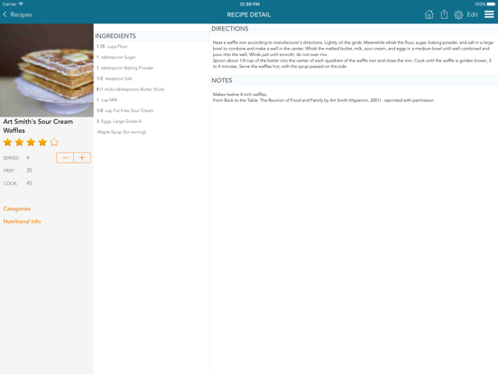 Menu Planner iPad app afbeelding 4