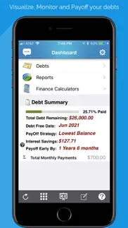 debt free - pay off your debt iphone screenshot 1