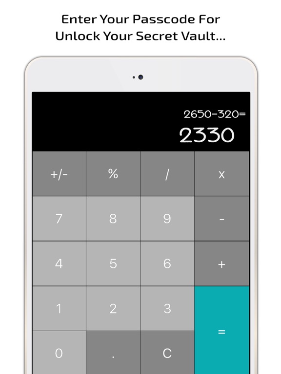 Secret Calculator - A Secret Photo Hide Vault Pro iPad screenshot 1 - Productivity app