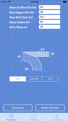 Piping Base Elbow Layout Calc screenshot 1