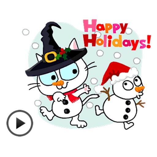 Happy New Year Animated Cat