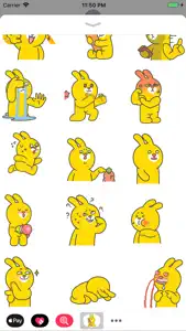 Yellow Bunny Animated Stickers screenshot #2 for iPhone