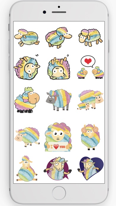 Rainbow Sheep Stickers Unicorn screenshot 3